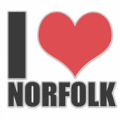 I Liebe Norfolk Aufkleber (Vorderseite)