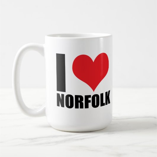 I Liebe Norfolk Kaffeetasse (Links)