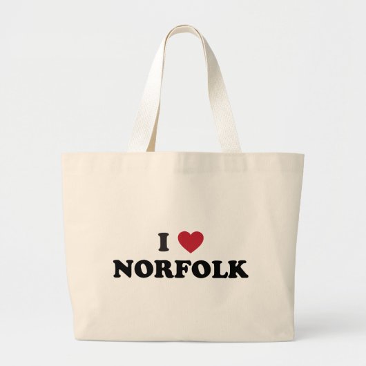 I Liebe Norfolk Virginia Jumbo Stoffbeutel (Vorne)