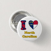 I Liebe North Carolina Button (Vorne & Hinten)