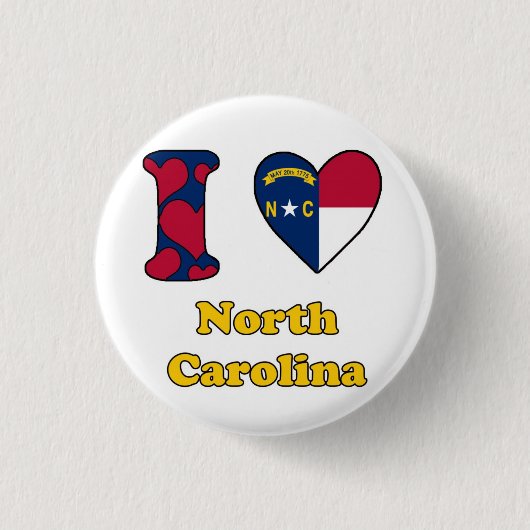 I Liebe North Carolina Button (Vorderseite)