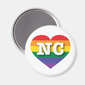 I Liebe North Carolina Rainbow Heart Magnet (Vorderseite/Rückseite)
