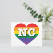 I Liebe North Carolina Rainbow Heart Postkarte (Stehend Vorderseite)