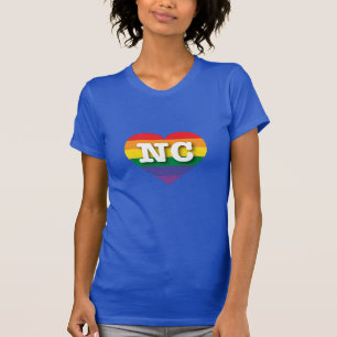 I Liebe North Carolina Rainbow Heart T-Shirt