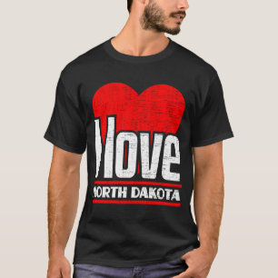I Liebe North Dakota Best Zuhause Staat I Heart No T-Shirt