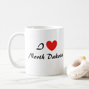 I Liebe North Dakota Herztypografie Kaffeemaschine Kaffeetasse