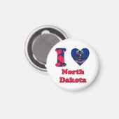 I Liebe North Dakota Magnet (Vorderseite/Rückseite)