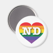 I Liebe North Dakota Rainbow Heart Magnet (Vorderseite/Rückseite)