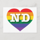 I Liebe North Dakota Rainbow Heart Postkarte (Vorderseite)