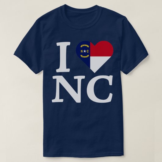 I Liebe North olina T-Shirt (Design vorne)