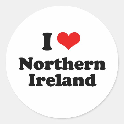 I Liebe Northern Ireland Tshirt Runder Aufkleber (Vorderseite)