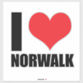 I Liebe Norwalk Aufkleber (Blatt)