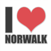 I Liebe Norwalk Aufkleber (Vorderseite)