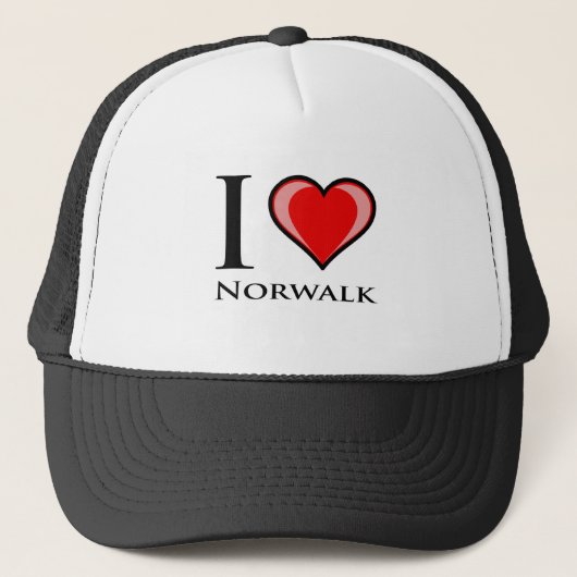 I Liebe Norwalk Truckerkappe (Vorderseite)
