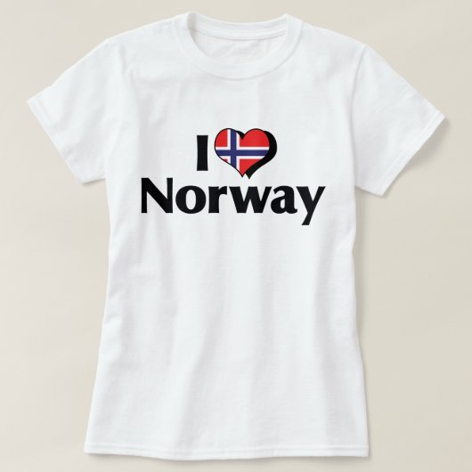 I Liebe Norwegen Flag Shirt (Design vorne)