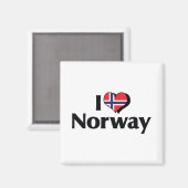 I Liebe Norwegen Flagge Magnet (Vorderseite/Rückseite)