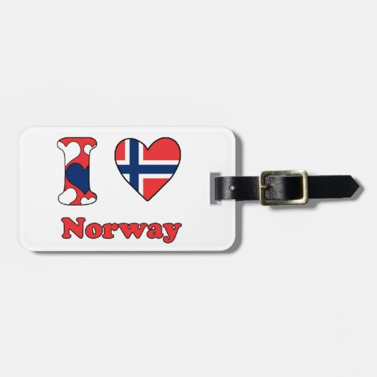 I Liebe Norwegen Gepäckanhänger (Vorderseite horizontal)