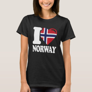 I Liebe Norwegen Heimat Norwegische Flagge Norwege T-Shirt