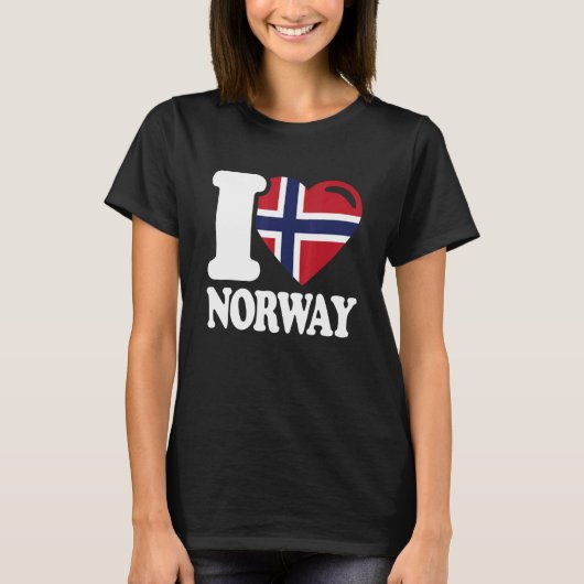 I Liebe Norwegen Heimat Norwegische Flagge Norwege T-Shirt (Vorderseite)
