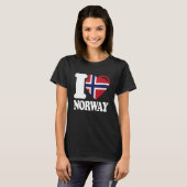 I Liebe Norwegen Heimat Norwegische Flagge Norwege T-Shirt (Vorne ganz)