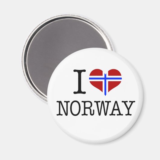 I Liebe Norwegen Magnet (Vorderseite/Rückseite)