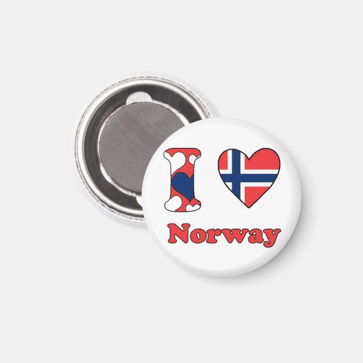 I Liebe Norwegen Magnet (Vorderseite/Rückseite)