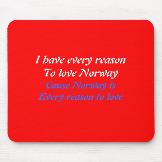 I Liebe Norwegen Mousepad (Vorne)