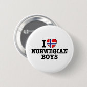 I Liebe Norwegische Jungen Button (Vorne & Hinten)