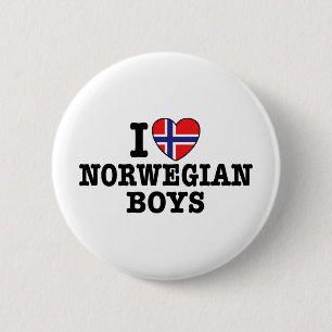 I Liebe Norwegische Jungen Button