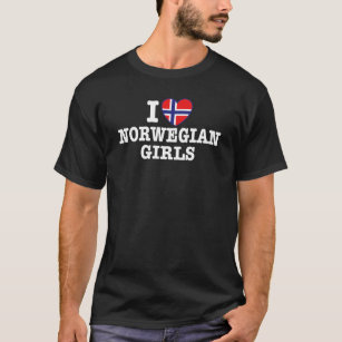 I Liebe Norwegische Mädchen T-Shirt