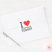 I Liebe Norwegischer Wald Quadratischer Aufkleber (Umschlag)