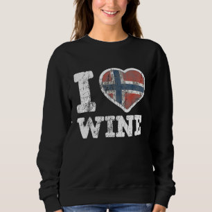 I Liebe Norwegischer Wein Norwegen Herzenflagge Sweatshirt