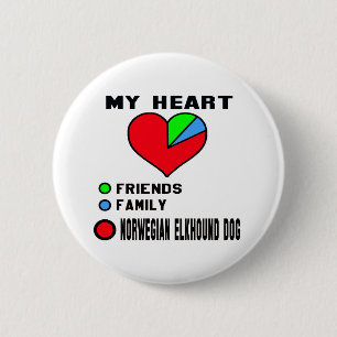 I Liebe norwegisches Elkhound. Button
