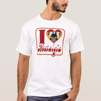I Liebe Nostalgia Fun Flashback Slogan T-Shirt
