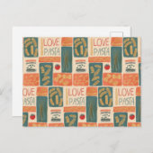 I Liebe Nudeln Postkarte (Vorne/Hinten)