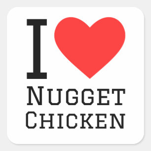 I Liebe Nugget Huhn Quadratischer Aufkleber