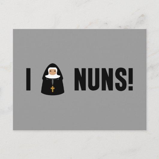 I Liebe Nuns Postkarte (Vorderseite)