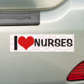 I Liebe Nurses Hearts Autoaufkleber (Auf Auto)