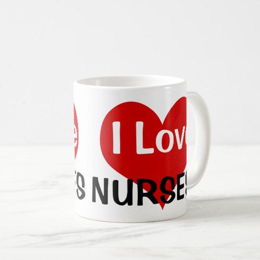 I Liebe Nurses Kaffeetasse (VorderseiteRechts)