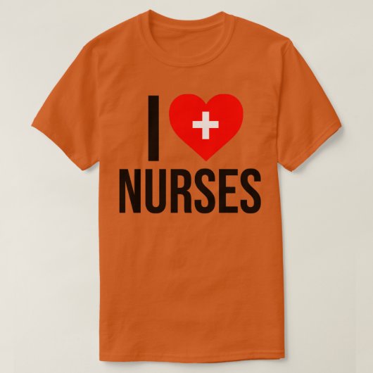 I Liebe Nurses Medical Heart Cross T-Shirt (Design vorne)