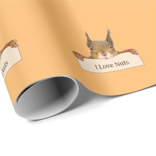 I Liebe Nüsse Eichhörnchen mit benutzerdefiniertem Geschenkpapier (Rolleneckpunkt)
