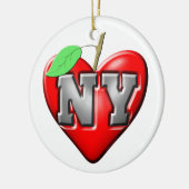 I Liebe NY Keramik Ornament (Links)