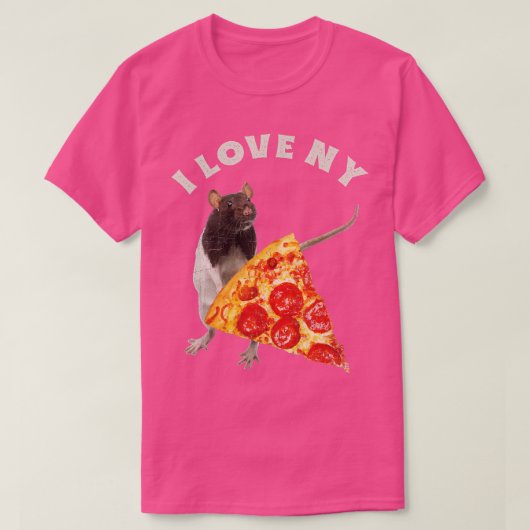 I Liebe NY Pizza and Mouse Lover Pizza Rats Funny  T-Shirt (Design vorne)