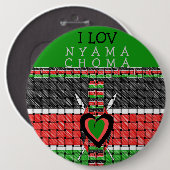 I Liebe Nyama Choma Kenya Grillfleisch Button (Vorne & Hinten)