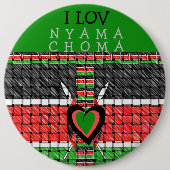 I Liebe Nyama Choma Kenya Grillfleisch Button (Vorderseite)