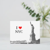 I Liebe NYC-Freiheitsstatue Vintage Sitte Postkarte (Stehend Vorderseite)