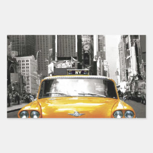 I Liebe NYC - New York Taxi Rechteckiger Aufkleber