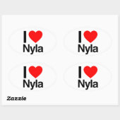 i Liebe nyla Ovaler Aufkleber (Blatt)