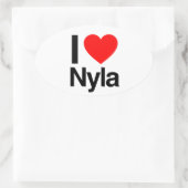 i Liebe nyla Ovaler Aufkleber (Tasche)
