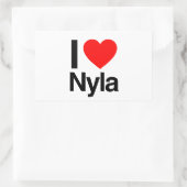 i Liebe nyla Rechteckiger Aufkleber (Tasche)
